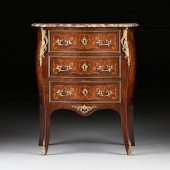 A LOUIS XV STYLE MARBLE TOPPED