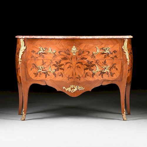 A LOUIS XV STYLE MARBLE TOPPED