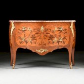 A LOUIS XV STYLE MARBLE TOPPED