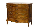 A LOUIS XV STYLE OAK COMMODE W