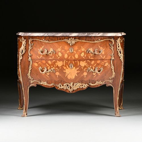 A LOUIS XV STYLE ORMOLU MOUNTED AND