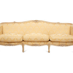 A Louis XV Style Painted and Parcel