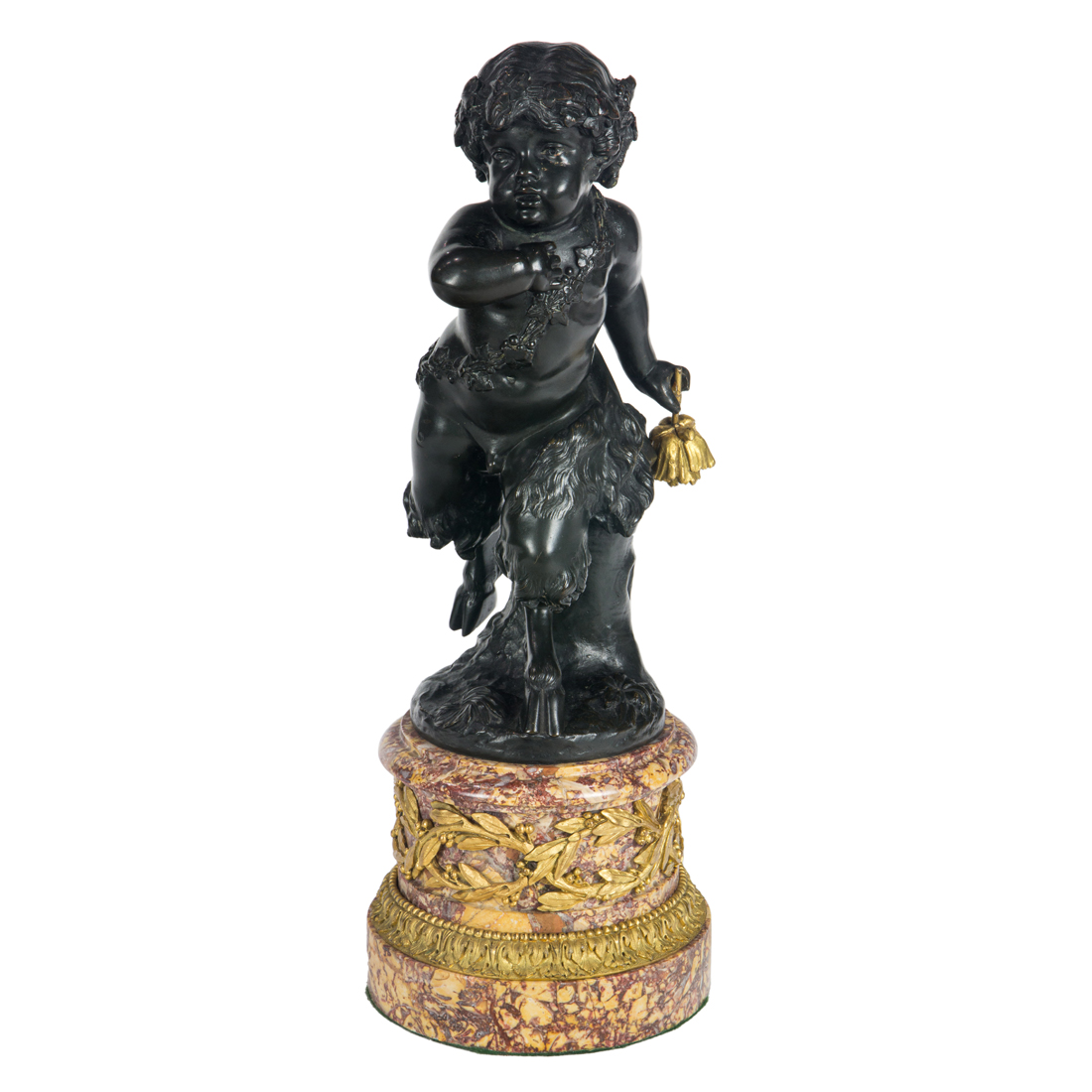 A LOUIS XV STYLE PATINATED BRONZE