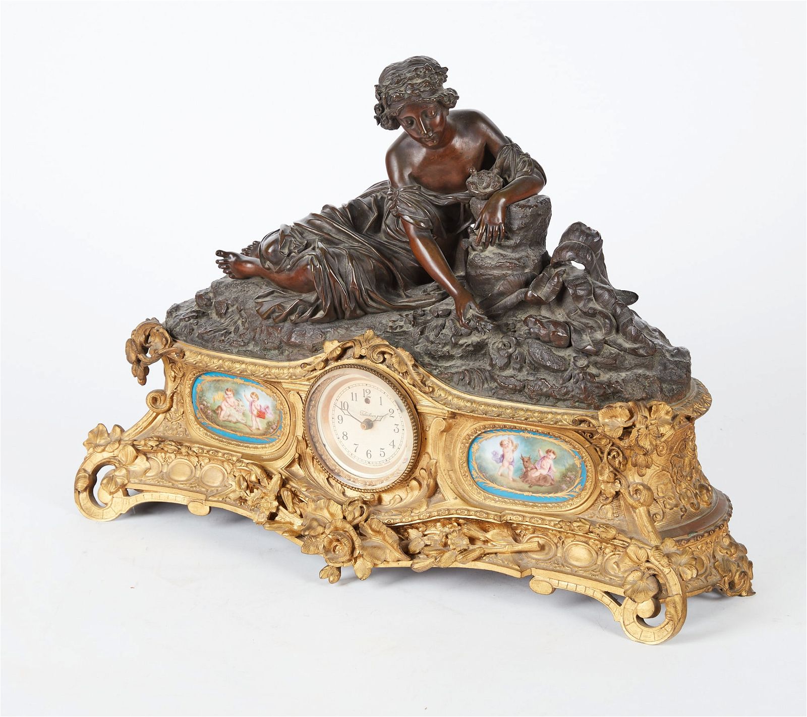 A LOUIS XV STYLE PORCELAIN MANTEL