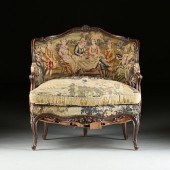 A LOUIS XV STYLE TAPESTRY UPHO