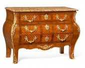 A LOUIS XV STYLE WALNUT AND PA