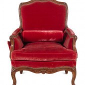 A Louis XV Velvet-Upholstered