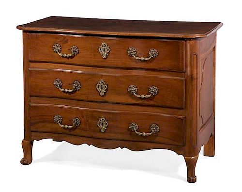 A LOUIS XV WALNUT SERPENTINE