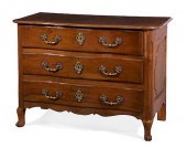 A LOUIS XV WALNUT SERPENTINE C