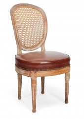 A LOUIS XVI GREY PAINTED CHAIS