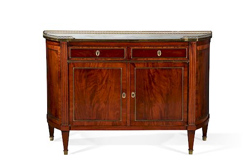 A LOUIS XVI MAHOGANY COMMODE,