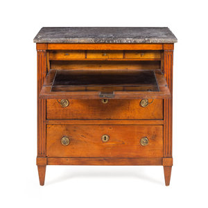 A Louis XVI Marble-Top Commode Late