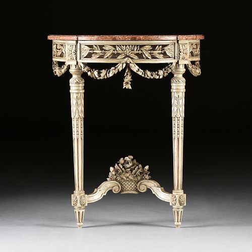 A LOUIS XVI MARBLE TOPPED AND