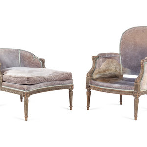 A Louis XVI Painted Bergère and