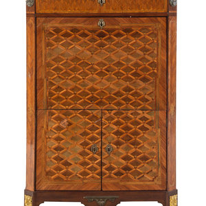 A Louis XVI Parquetry Marble-Top