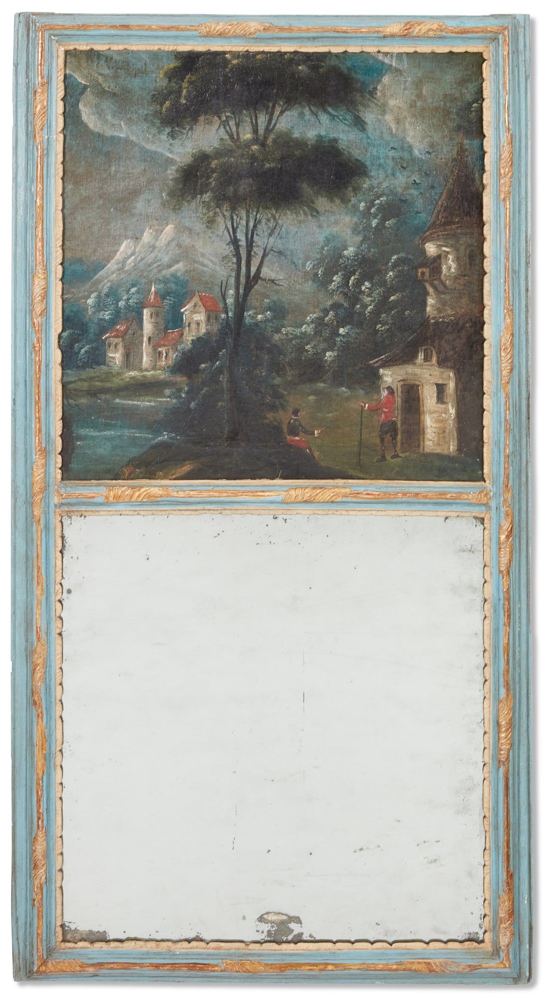 A LOUIS XVI POLYCHROME DECORATED