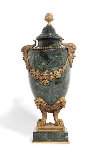 A LOUIS XVI STYLE BRONZE AND MARBLE