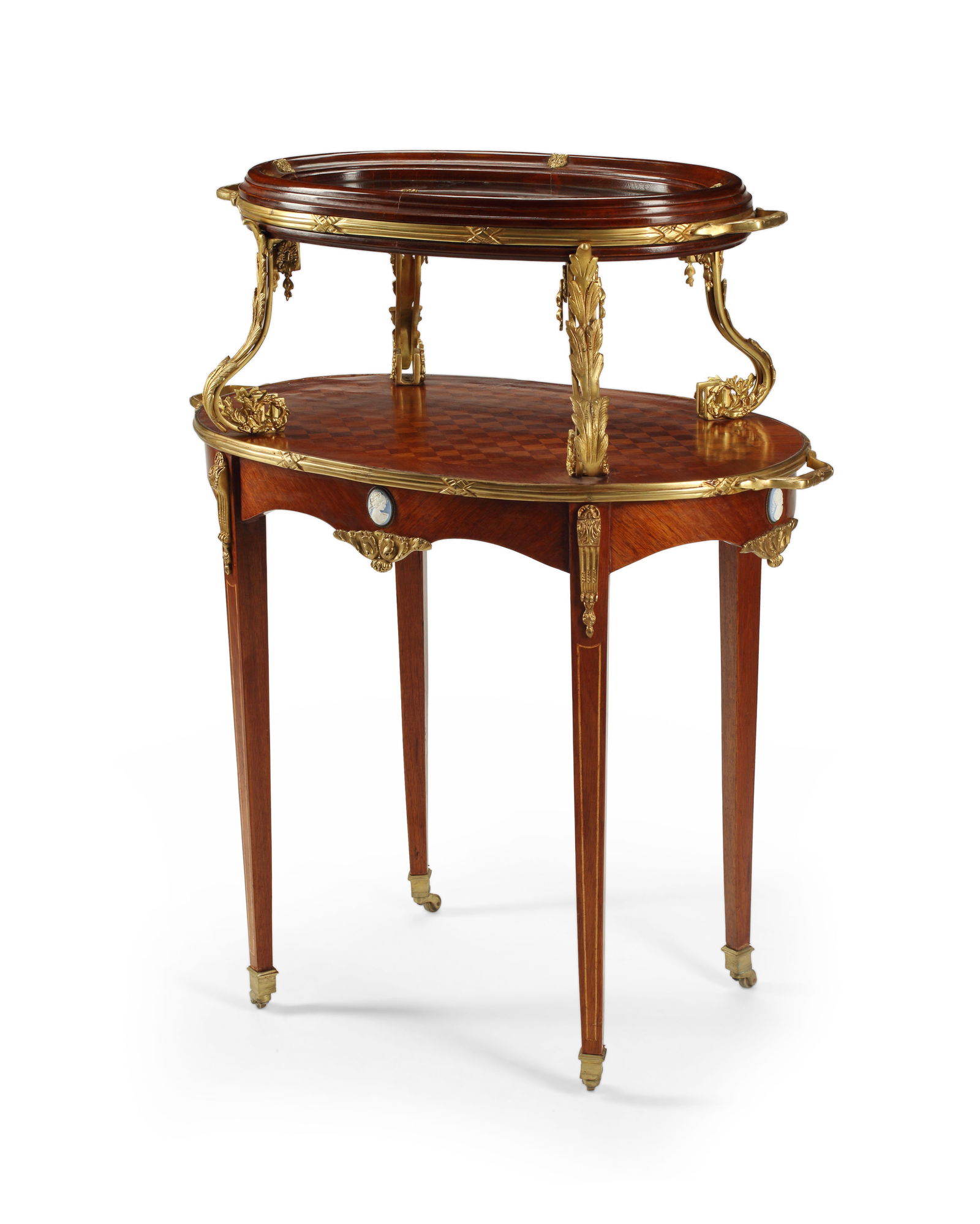 A LOUIS XVI STYLE BRONZE-MOUNTED
