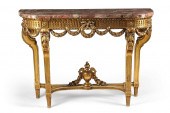 A LOUIS XVI STYLE CARVED GILTW