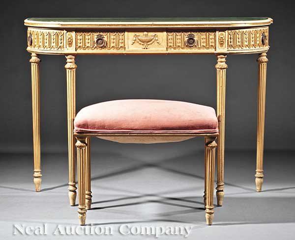 A Louis XVI-Style Carved Painted