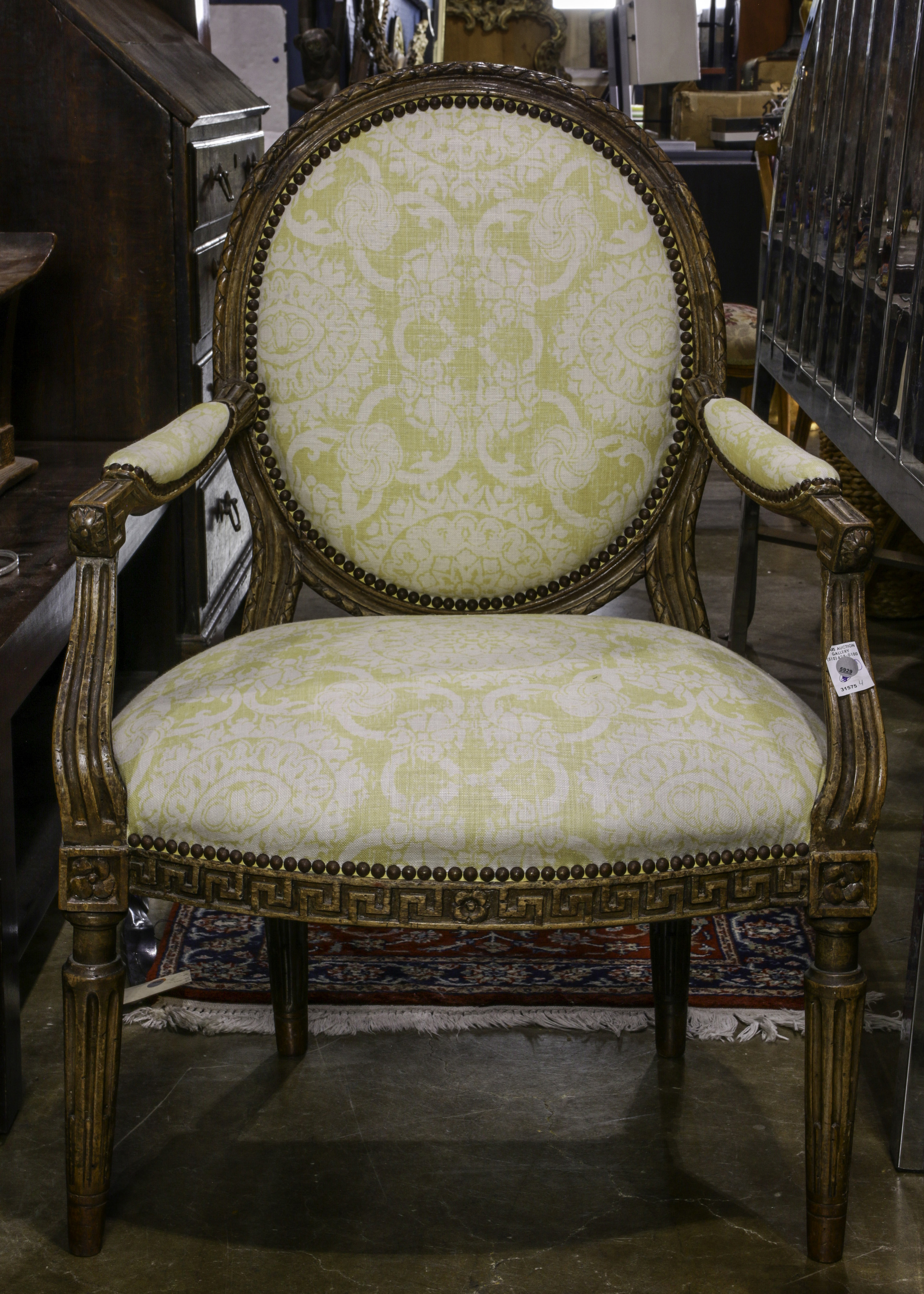 A LOUIS XVI STYLE FAUTEUIL A