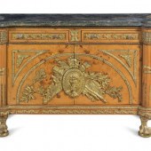 A Louis XVI Style Gilt Metal M