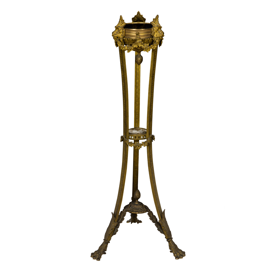 A LOUIS XVI STYLE GILT BRONZE URN