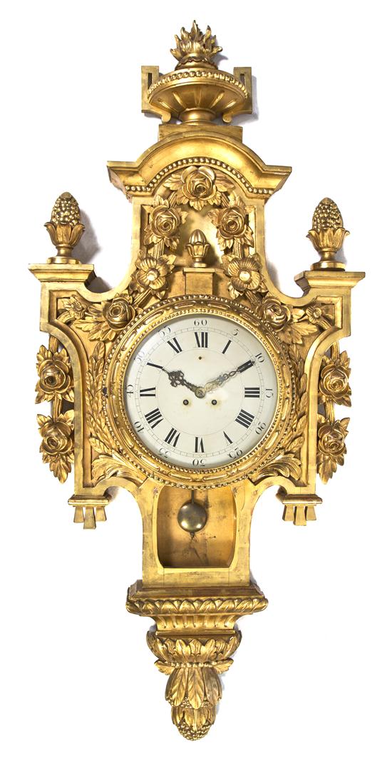 A Louis XVI Style Giltwood Cartel