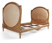 A LOUIS XVI STYLE GILTWOOD BED