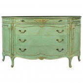 A LOUIS XVI STYLE GREEN PAINTE