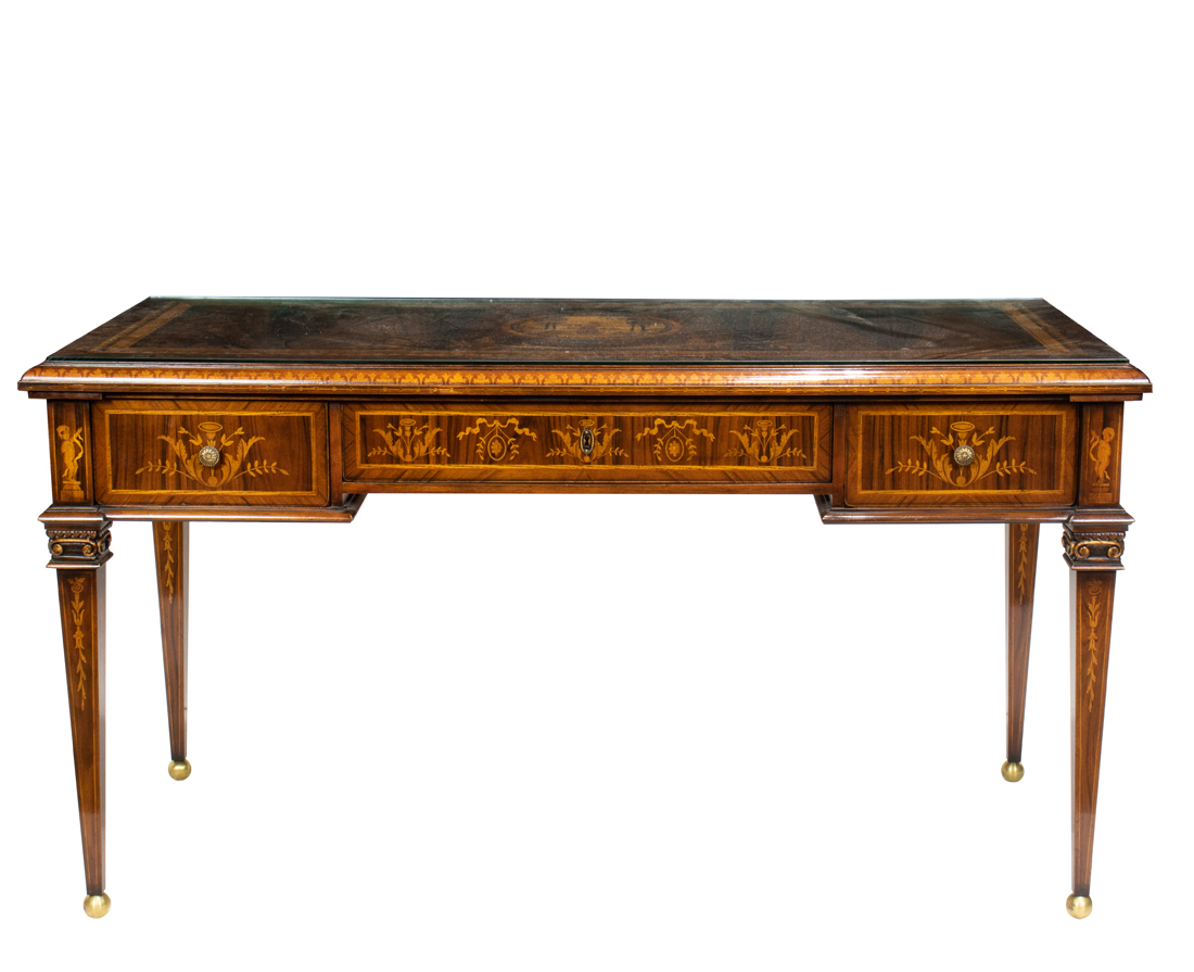 A LOUIS XVI STYLE INLAID BUREAU