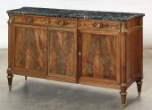 A LOUIS XVI STYLE MAHOGANY BUF