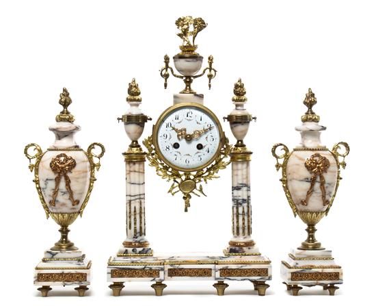 A Louis XVI Style Marble and Gilt