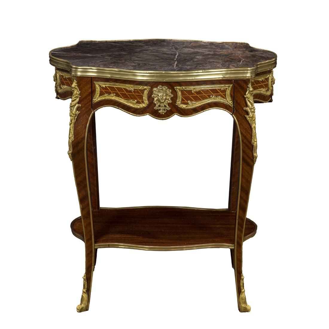 A LOUIS XVI STYLE MARBLE, GILT