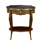 A LOUIS XVI STYLE MARBLE, GILT