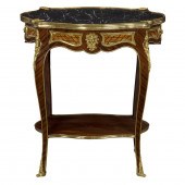 A LOUIS XVI STYLE MARBLE GILT