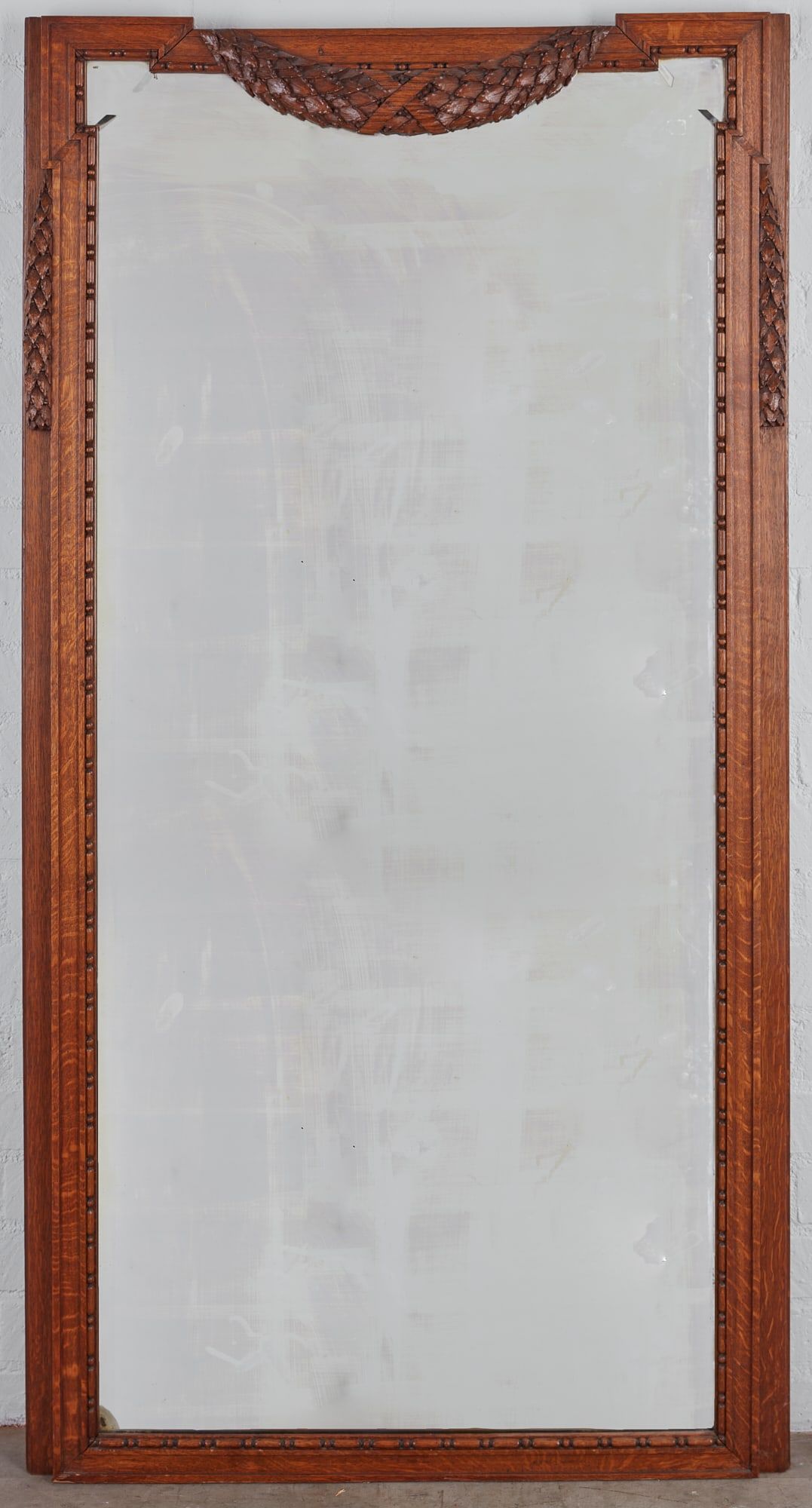 A LOUIS XVI STYLE OAK MIRRORA Louis