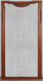 A LOUIS XVI STYLE OAK MIRRORA