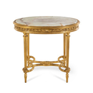 A Louis XVI Style Onyx-Inset