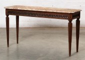 A LOUIS XVI STYLE WALNUT CONSO