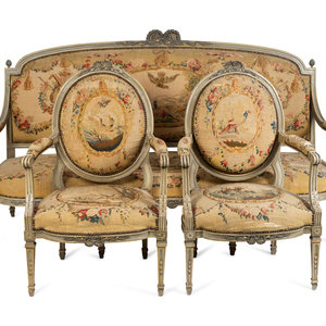 A Louis XVI Tapestry-Upholstered