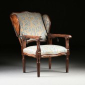 A LOUIS XVI UPHOLSTERED AND CA