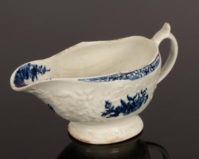 A Lowestoft sauce boat, circa
