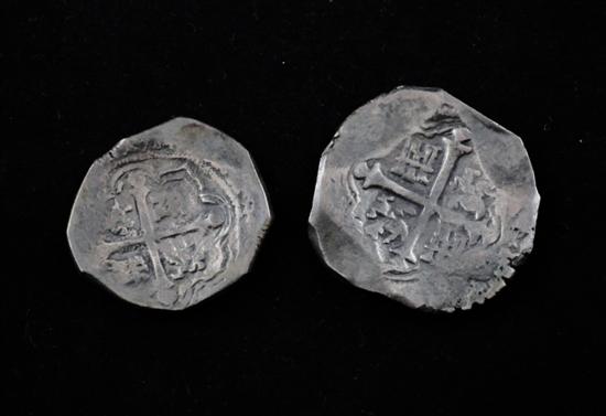 A Lucayan Beach 8 reales coin and 4
