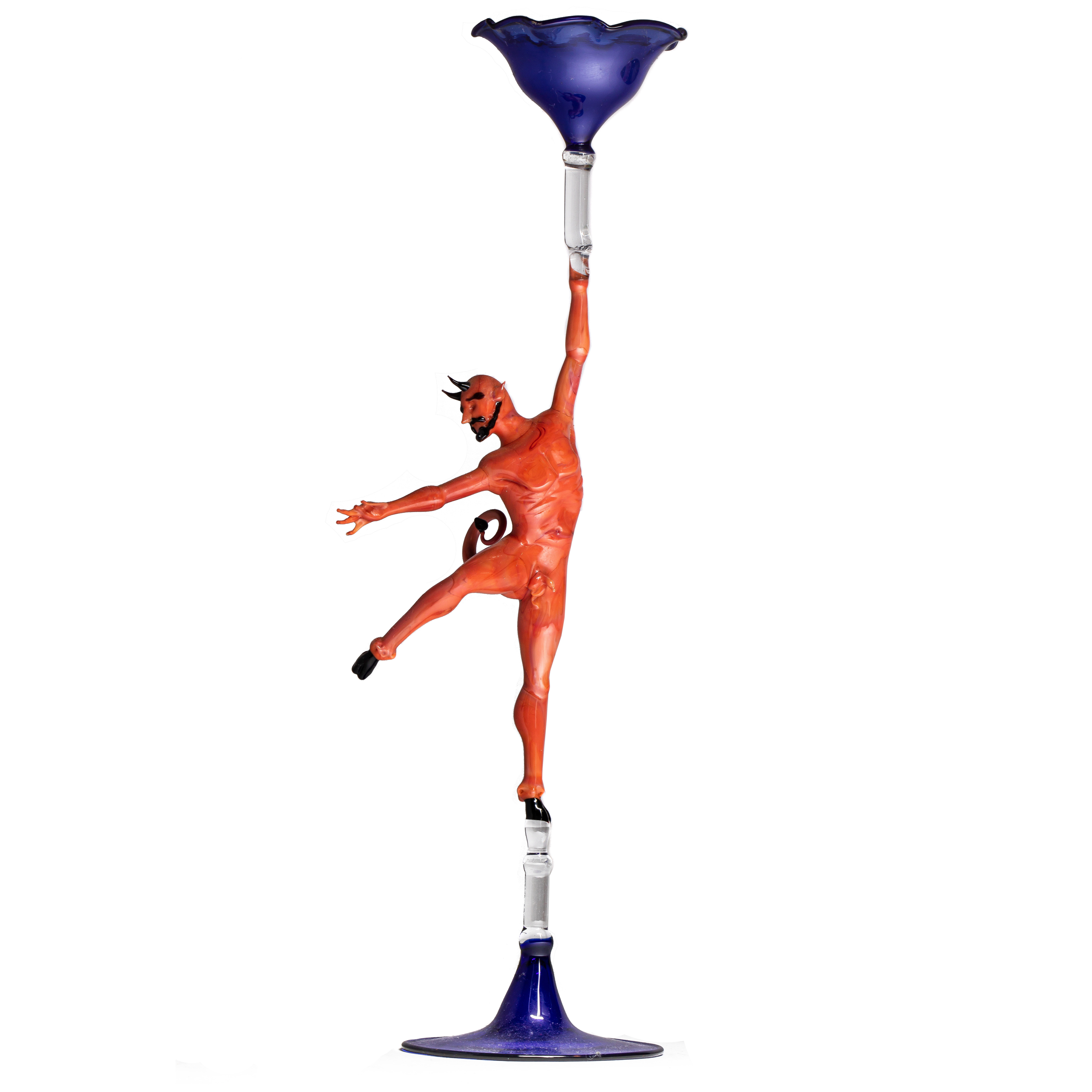 A LUCIO BUBACCO ART GLASS FIGURE OF