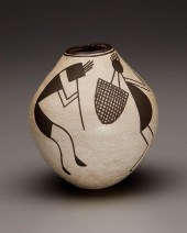 A LUCY LEWIS ACOMA POTTERY VAS