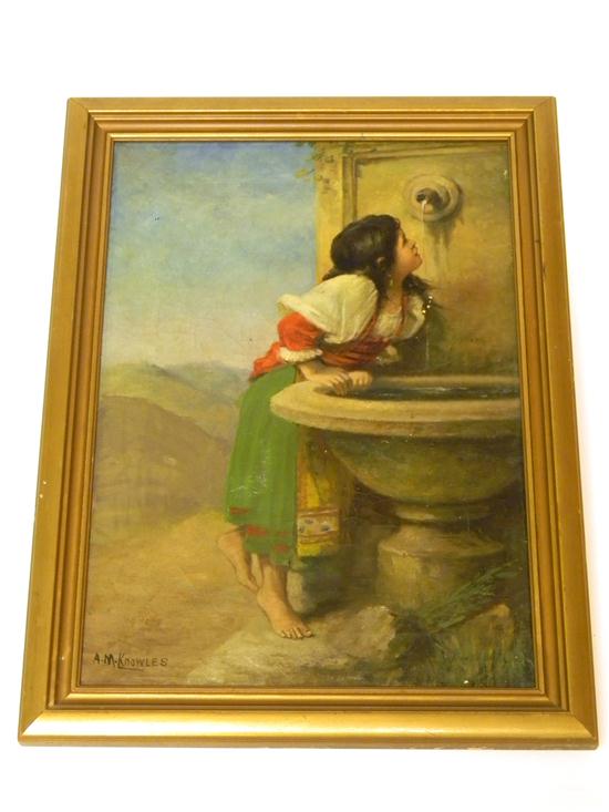 A. M. Knowles  oil on canvas of a