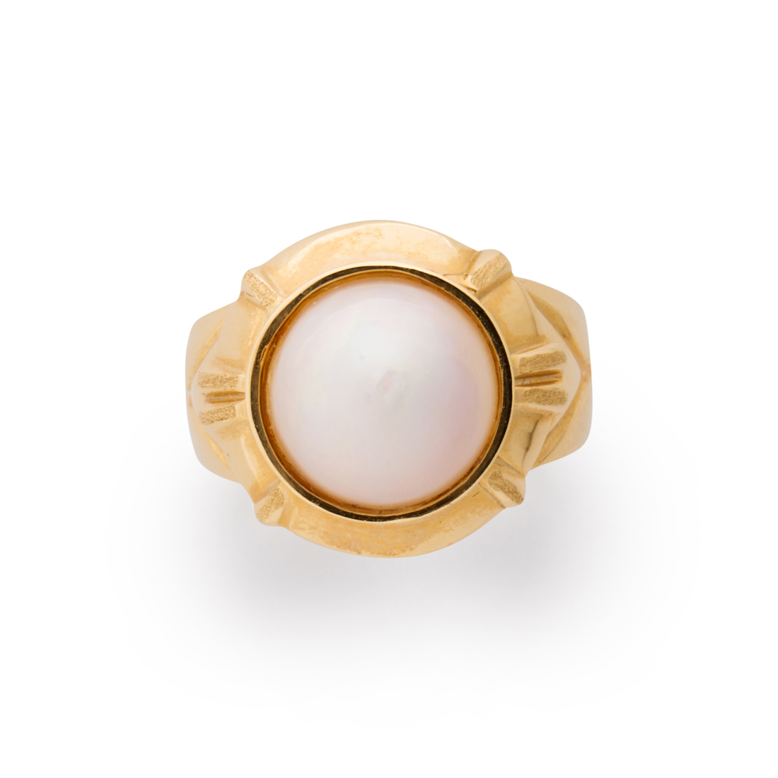 A MAB? PEARL AND FOURTEEN KARAT