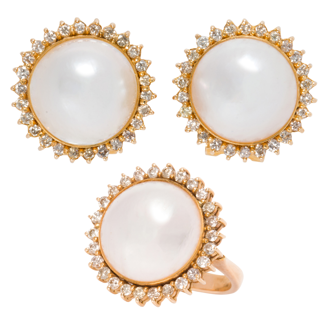 A MABé CULTURED PEARL, DIAMOND