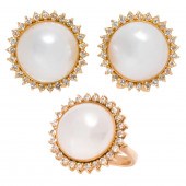 A MABé CULTURED PEARL, DIAMOND